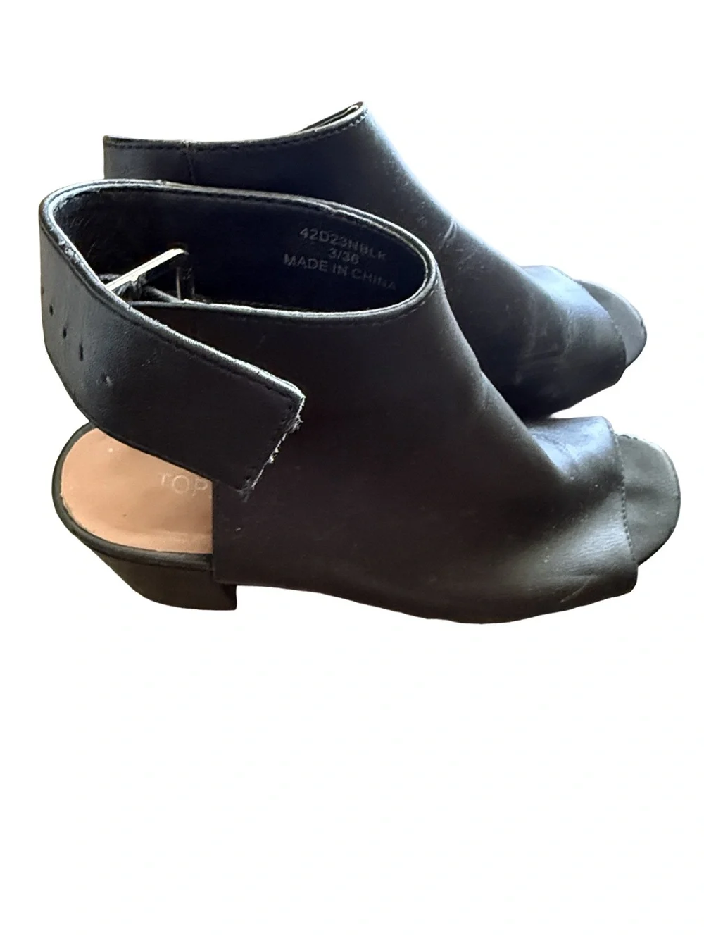 Topshop Black Women's Open-Toe Ankle Booties